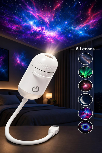 2 in 1 Galaxy Projector Night Light HD